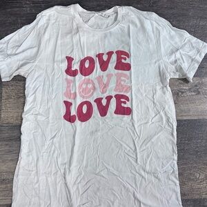 Bella Canvas Graphic White and Pink Tee